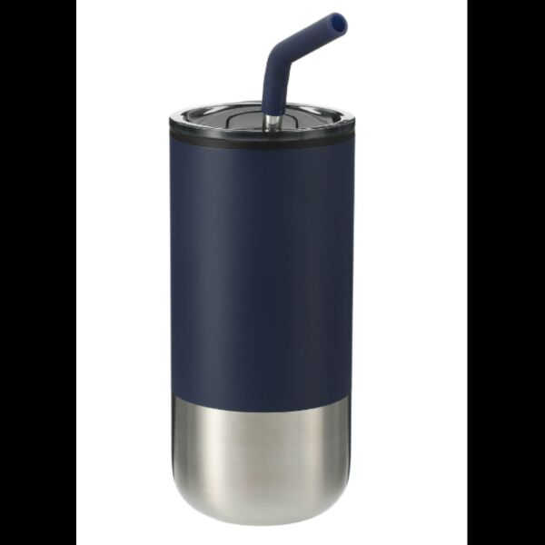 Insulated 16oz Stainless Steel Tumbler with Straw Thumbnail