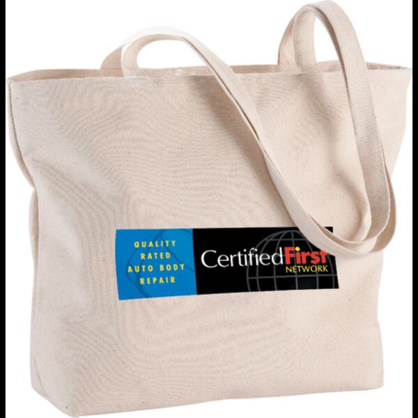Zippered 12oz Cotton Canvas Shopper Tote Thumbnail