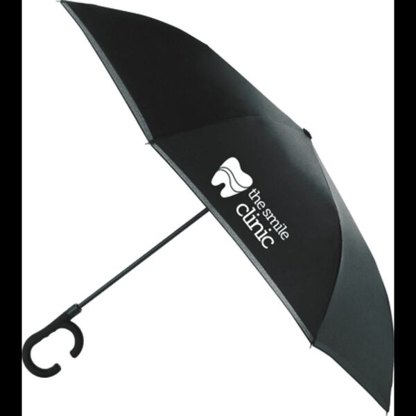 48" Inversion Auto Open Umbrella w/ C-Shape Handle Thumbnail