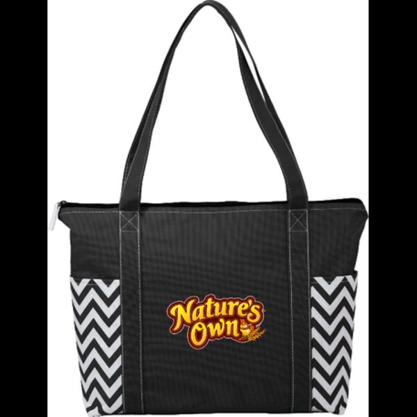 Geometric Zippered Business Tote Thumbnail