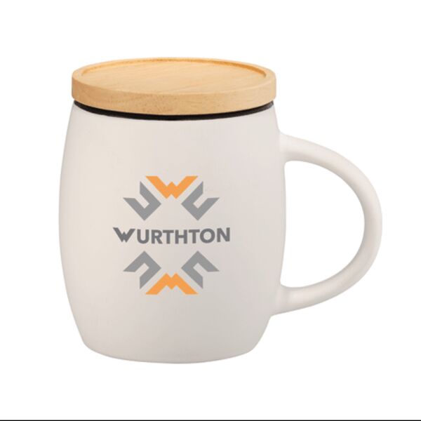 Hearth Ceramic Mug with Wood Lid/Coaster 15oz Thumbnail