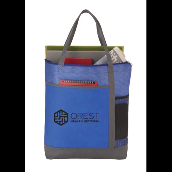 Chrome Non-Woven Zipper Convention Tote Thumbnail