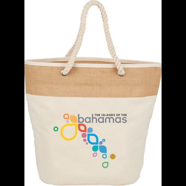 Jute Accent 12oz Cotton Canvas Rope Tote Thumbnail