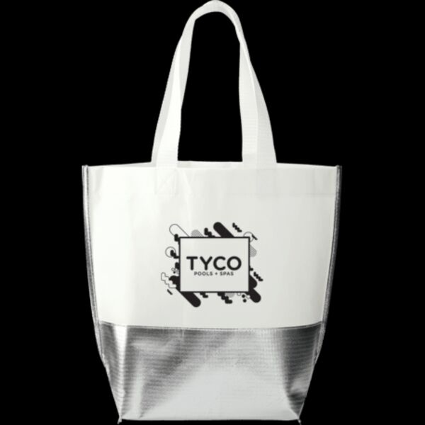 Large Laminated Metallic Bottom Tote Thumbnail