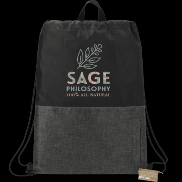 Ash Zippered Recycled Drawstring Bag Thumbnail