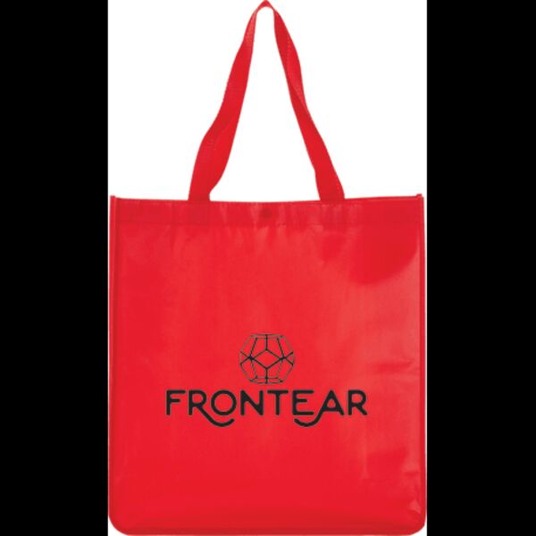 Oversize Laminated Shopper Tote w/Snap Thumbnail