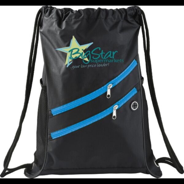 Two Zipper Deluxe Drawstring Bag Thumbnail