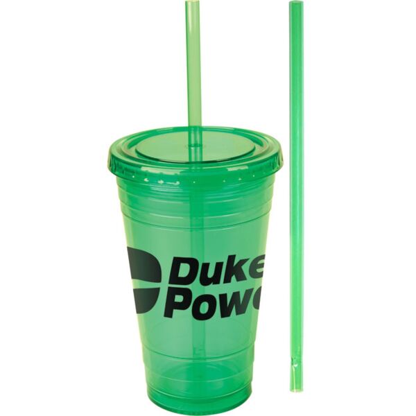 16 oz Festa Tumbler w/Straws Thumbnail