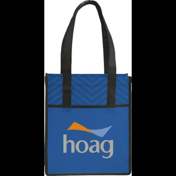 Printed Chevron Non-Woven  Shopper Tote Thumbnail