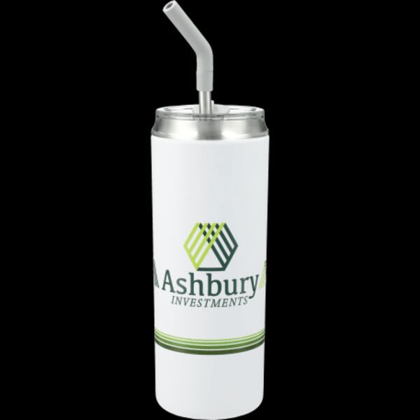 Marka Copper Vac Tblr w/SS straw 20oz  Pinstripe L Thumbnail