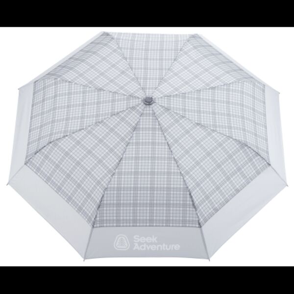 42" Recycled PET Auto Open Plaid Folding Umbrella Thumbnail