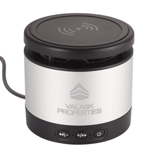 Metal Bluetooth Speaker and Wireless Charging Pad Thumbnail