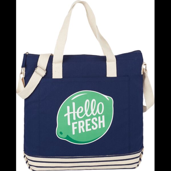 10 oz. Cotton Canvas Striped Tall Beach Tote Thumbnail