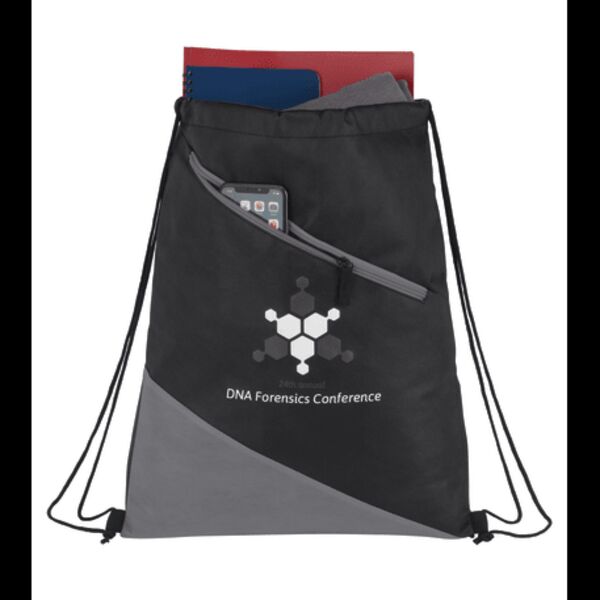 Slanted  Non-Woven Drawstring Bag Thumbnail