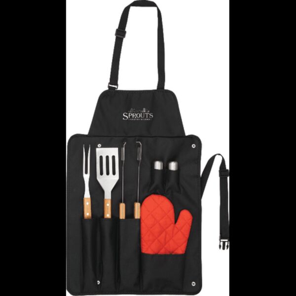BBQ Now Apron and 7 piece BBQ Set Thumbnail