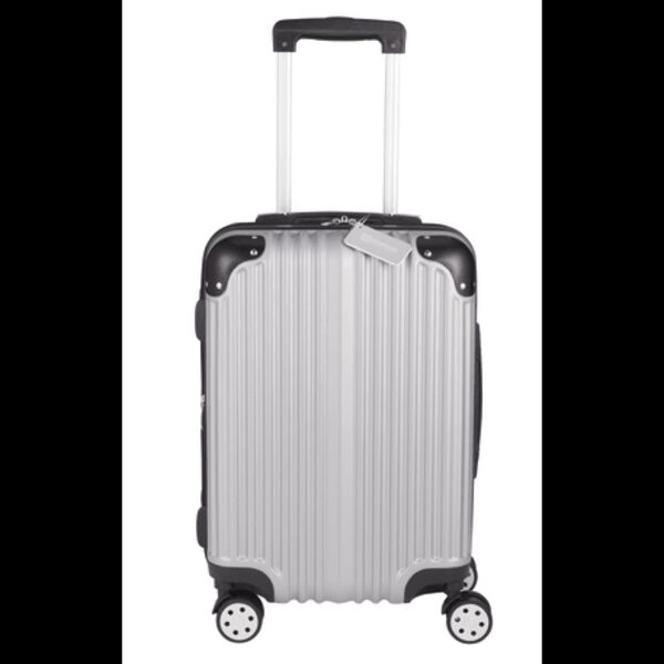 Metallic Upright Expandable Luggage with Tag Thumbnail